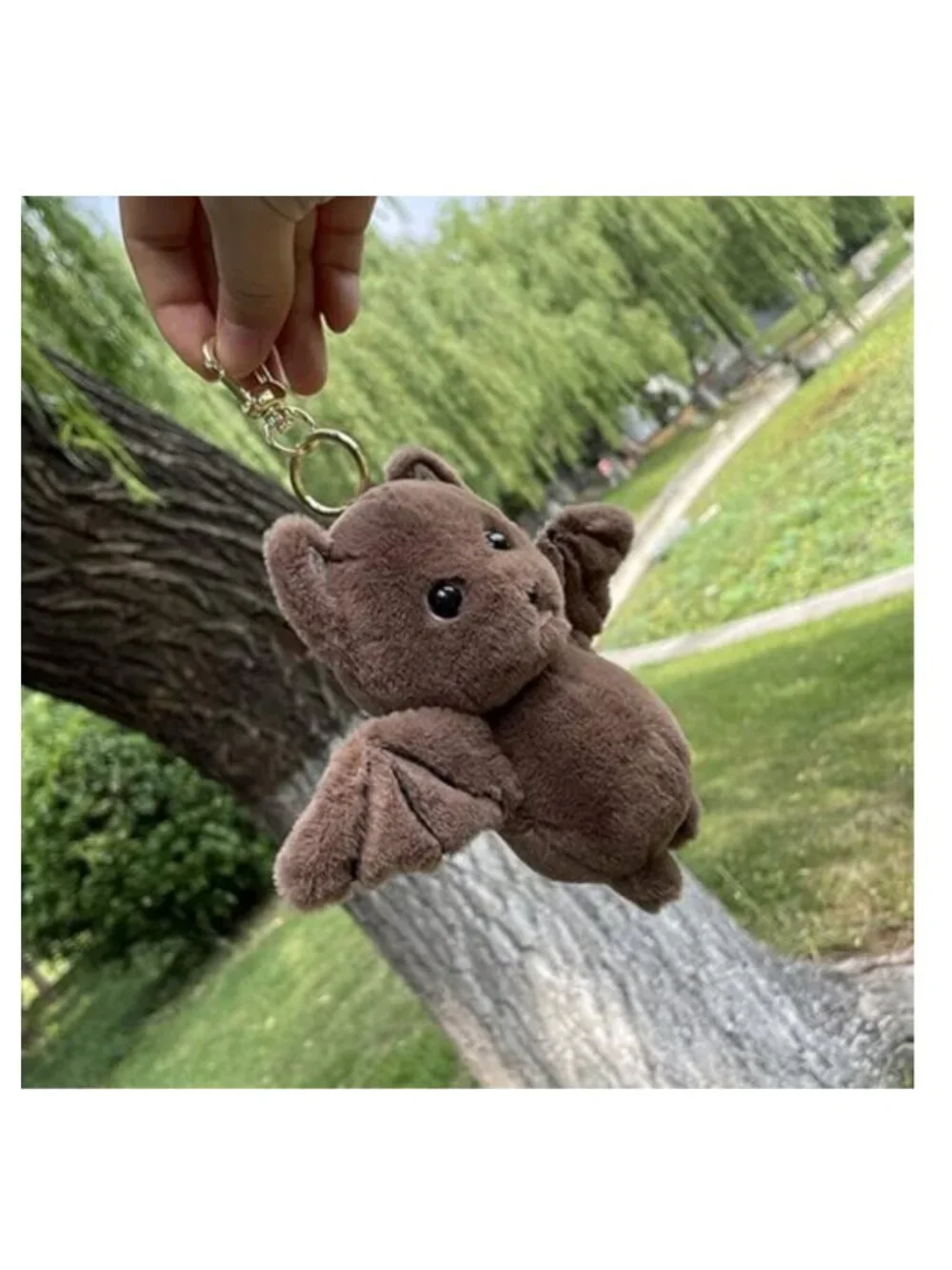 Bat Keychain Plush Bag Charm Accessory Women Soft Stuffed Animal Keychain Goth